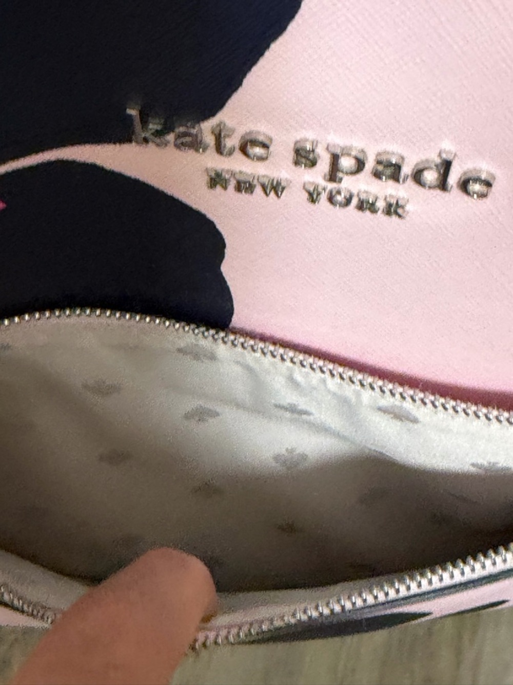 kate spade Pink Floral Tote with Navy Handles - Picture 7 of 10